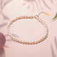 Trendy Acer yellow 18K gold pearl bracelet for women, fresh water beads as a birthday gift for girlfriend, about 16cm with tail chain