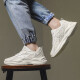 PATAL VIETON Spring and Autumn Men's Shoes High-Elevation Sports Running White Shoes Summer Mesh Casual Little White Dad Versatile Putian Trendy Shoes Men Beige 826 41