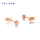 Xie Ruilin (TSL) 18K rose gold earrings plain gold basic color gold earrings AG541