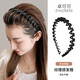 Zhuo Keke 2025 New Rhinestone Wave Hair Hoop Women's Pressed Hair Clip Broken Hair Organizing Artifact Headband Hair Clip Summer Headwear Black Rhinestone Wavy Hair Hoop