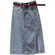 Wang Ximai Denimrock für Frauen im Frühjahr und Sommer 2023 Neue Temperament Schlitz mit mittlerer Länge hoher Taille A-förmiger Hip 9882 [hellblau] 2xl empfohlen 125-140jin [Jin gleich 0,5 kg]
