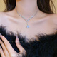 DL 1998 Fat Donglai Same Style Wedding Necklace Tassel Bridal Dress Light Luxury Niche Clavicle Chain Female Sensation Dinner Necklace 2024 Silver - Sparkling Diamond Water Drop Tassel Necklace + Earrings