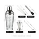 Onlycook glass shaker cup milk tea special hand-cranked mixing cup cocktail set cocktail shaker tool 3-piece set mixing cup + stirring stick + measuring cup
