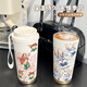 Judynik Thermos Strohverbeigungsbecher großer Kapazitätssportwagen tragbare männliche und weibliche Studenten, um zum School Cup BXAB6621 Nick Edelstahl Innen Liner-520ml mit Lanyard zu gehen