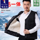 Woodpecker autumn and winter middle-aged and elderly sheepskin vest men's fur integrated thickened warm genuine leather wool vest dad cotton vest long hair special style sheepskin removable 170/2XL suitable for 120-140Jin Jin equals 0.5 kg