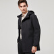 Shanshan trench coat men's autumn business casual commuting to work warm comfortable zipper hooded mid-length top men's blazer