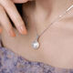 Australian white pearl pendant bright light necklace light luxury small light bulb round natural l single diamond lock diamond lock silver