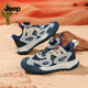 Jeep Jeep Jungen Frühlings- und Herbst -Kinder -Turnschuhe weicher Sohle leichtgewichtige Sommerlaufschuhe für Mädchen 2024 neue Knopfschuhe Dunkelblau rot [Single Net] 36 Schuhe Länge ca. 23,2 cm