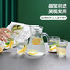 FGHGF simple cold kettle household large-capacity teapot juice high-value water set glass drinking cup vertical pattern water set (1 pot 4 cups)