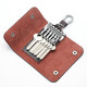 MAIWEINI key bag men's genuine cowhide waist keychain household large capacity women's fashion Korean version multi-functional car key bag brown [6 key positions]