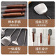 Baijie 304 stainless steel spatula solid wood handle household spatula set soup spoon colander kitchen frying spatula colander cooking spatula 304 stainless steel spatula #hot style#