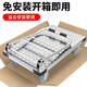 Haojiaju Folding Steel Plate Trolley Flatbed Truck Load 800Jin Jin is equal to 0.5kg 90*60cm6 inch gray rubber wheel Hand push cargo handling small trailer decoration factory