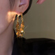 MHFDO small leaf tassel earrings for women 2024 new style pendant pure color pure color gold