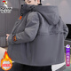 Woodpecker cotton coat men's winter cotton coat men's velvet thickened casual hooded men's down jacket men's charge men's wear dark gray M (recommended 90-115Jin Jin equals 0.5 kg)
