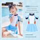 Zailu children's swimsuit girls summer princess one-piece swimsuit small, medium and large children girls 2024 new swim blue + swimming goggles + nose clip earplugs L L recommended height 90-105cm weight 25-35 Jin Jin is equal to 0.5 kg