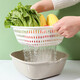 Beijing vegetable washing basket drain basket washing fruit basin kitchen vegetable basin fruit plate water filter basket double layer rice washing basket