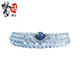 Mengdong Brazilian Natural Aquamarine Bracelet 108 Buddha Beads S925 Silver Freshwater Pearl Bracelet for Women Three Circles Bead Diameter 8mm