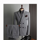 Walker Shop-Anzug Herrenfarben koreanischer Stil Slim Double Breasted Business Formal Wear Casual Bankett Bräutigam Hochzeitskleid Schwarz (Top + Weste + Hosen) XL /52