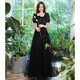 
Seidler high-end evening dress women's banquet temperament 2025 new strapless fairy style student long style host light luxury niche black L
