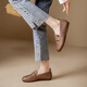 Kanglibi genuine leather soft sole mother shoes single shoes middle-aged and old comfortable and not tired leather shoes middle-aged and old young and non-slip women's shoes spring and autumn style 677 hole style bean paste color mother comfortable and good shoes 39