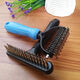 Jiajiemei Dog Hair Brush Depilation Comb Long-haired Alaska Border Collie Golden Retriever Special Large Dog Nail Rake Comb Matcha Green + Knot Knife