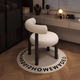 Kunfeng Dressing Table Makeup Chair Light Luxury High-end Dressing Chair Internet Celebrity Manicure Chair Girls' Bedroom Modern Simple Stool White Cashmere Regular Style Black Legs