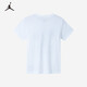 NIKE JORDAN Nike children's short-sleeved T-shirt summer new children's size 23 short T-shirt pure white 110/56 recommended height 104-110cm