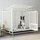 Congteng Dog Cage Indoor Large Dog Medium Bold Square Tube Toilet Border Shepherd Household Six-Sided Golden Retriever Labrador Cage White#Upgraded Three-Sided Full Tube#2.0 Bold Square Tube Style 125*95*110#Suitable for naughty large dogs