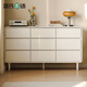 Genji Wooden Solid Wood Nine Champions Creamy Style Bedding Tail Cabinet Simple Modern Bedroom Champions White Storage Storage Cabinet (White) 1.35m Seven Champions (1358*400*846)