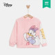 Disney Disney Children's Clothing Children's Sweatshirt Casual Girls Knitted Contrast Color Round Neck Top Baby Cartoon Bottoming Shirt 2021 Spring DB111EE01 Peach Pink 120