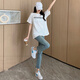 Yi Baiyi maternity pants in spring and summer new style of maternity jeans outside wearing new straight-leg pants casual pants spring and summer nine-point pants retro light blue XL