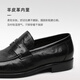 金利来（goldlion）男鞋商务时尚婚鞋个性皮鞋舒适乐福鞋G582330093AAA黑色42