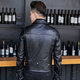 JUSHAO Trendy Herren Lederjacke Herrenleder Jacke koreanischer Stil Slim Short Youth Motorcycle Lederjacke Herrenmode W79 Schwarz 2xl