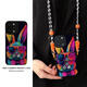 Tongrubi flat smile is suitable for vivo Huawei Honor Xiaomi Apple iPhone 14 promax mobile phone case 15 13 back clip S16 3884 cute rabbit + back clip lanyard iPhone 13Pro