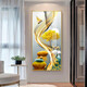 Xiaolulin porch decorative painting modern simple vertical version abstract hanging painting sofa background wall mural corridor crystal porcelain painting 3-Lulu Gaosheng 11154 Tempered crystal porcelain 110*220 cool black-customized