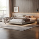 Fasati Bedsideless Suspended Bed Italian Minimalist Leather Bed Light Luxury Master Bedroom Modern Simple Backless Bed Frame Single Bed (Flagship Edition 20cm Frame) 1.8*2m Suspended