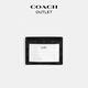 COACH Outlet Men's Classic Logo Presbyopia Slim ID Card Holder Coin Purse Charcoal/Black