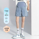 
Miduli maternity pants, summer pregnant women denim shorts, summer fashion belly-supporting pants, summer wear wide-leg pants, summer blue-five-point jeans, size L (recommended 100-130 Jin [Jin equals 0.5 kg])