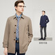 YOUNGOR (YOUNGOR) windbreaker men's lapel long single windbreaker polyester fiber wrinkle-resistant elastic and durable Navy blue L 175/96A