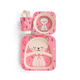Zhuoli Zhuoli cartoon bamboo fiber children's tableware set with partition dining plate for home use baby baby food cute bowl and spoon pink cat bamboo fiber tableware five-piece set