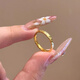 DL 1998 Fat Donglai same style 18k gold crushed ice ring Star Girl Ring 2024 new fashion light luxury ring yellow l gold crushed ice ice No. 6