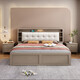 Yu feiqi nordisch massives Holzbett Doppelbett moderne einfache Hochkasten Nachtlichtladebett 9902# Einzelbett [mit Licht mit Buchse] 1,8*2,0 m (Rahmenmodell)