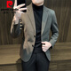 皮尔卡丹（pierre cardin）毛呢西装外套男秋冬新款2025呢子男装休闲通勤商务男士厚款西服潮 咖色【毛呢西服】 XL【115-140斤左右】