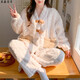 珊瑚绒月子服秋冬季加厚甜美孕妇睡衣女产后哺乳孕期专用加肥冬款 MY-9923 绿色口袋蝴蝶结 [ 0-15 3XL(建议170-190斤)