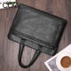 French COW men's bag briefcase men's business laptop bag casual shoulder crossbody travel backpack C-8616 briefcase black