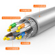Akihabara (CHOSEAL) Class 7 10 Gigabit dual shielding low smoke halogen-free environmental protection network cable cat7 flame retardant PVC externally controlled by SFTP engineering home decoration monitoring network 10 Gigabit signal transmission cable low smoke halogen-free flame retardant seven-type double shielding network cable-Gray QS6172AL 305 meters/box