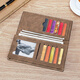 Mashalanti Wallet Mend Wallet Long Wallet 2 Fold Multi-Fonction Sac Sac pour cadeau d'anniversaire pour garçons Cadeau pratique pour le petit ami et le mari. Couleur de café - boîte cadeau