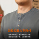 Ji Yan Luxurious tough guy style Henry collar long-sleeved T-shirt men's spring and autumn pure cotton bottoming shirt heavy retro casual top dark gray L