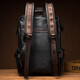 Slow Time Business Casual Leder Rucksack Pendelkopf Leder Rucksack Schoolbag Reisetasche Männer und Frauen Computertasche Schwarz schwarz