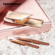 Tweezerman imported rose gold oblique head eyebrow tweezers + pointed tweezers high precision 2 tweezers with rose gold leather case